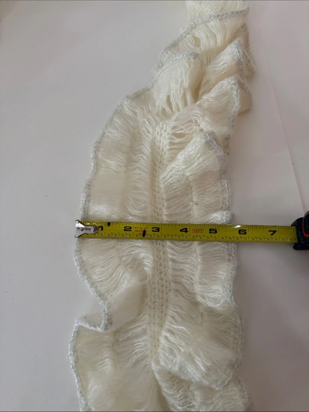 Women’s Cream Ruffle Knit Scarf